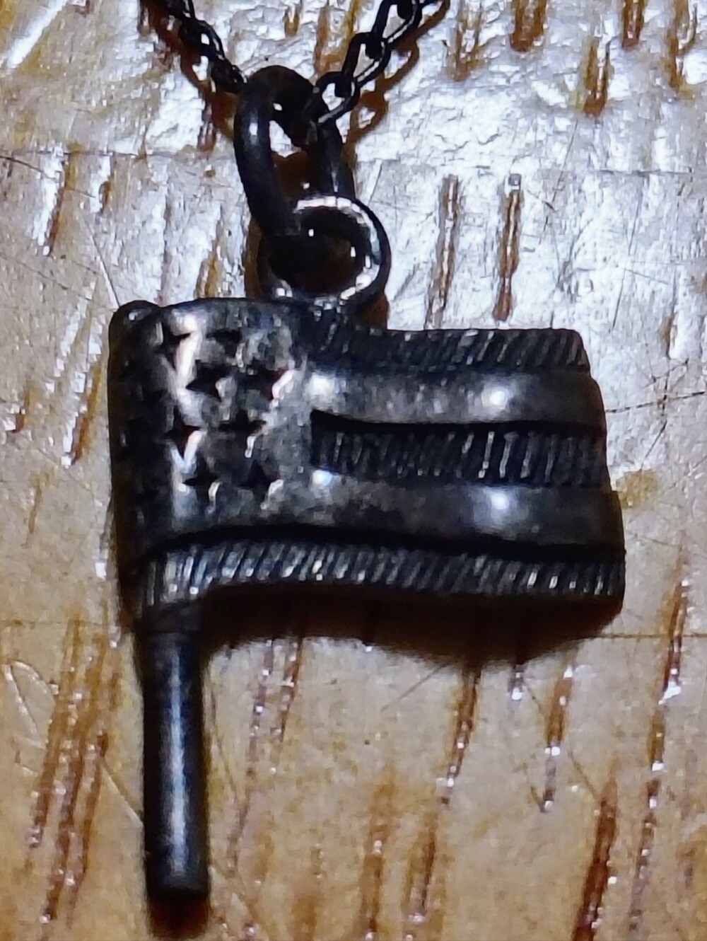 Boma Necklace Unisex 18 Inches Oxidized 925 Silver Y2K American Flag Sterling